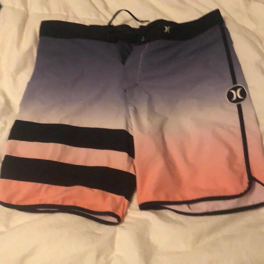 Hurley Gradient Swim Board Shorts - Black and Pink